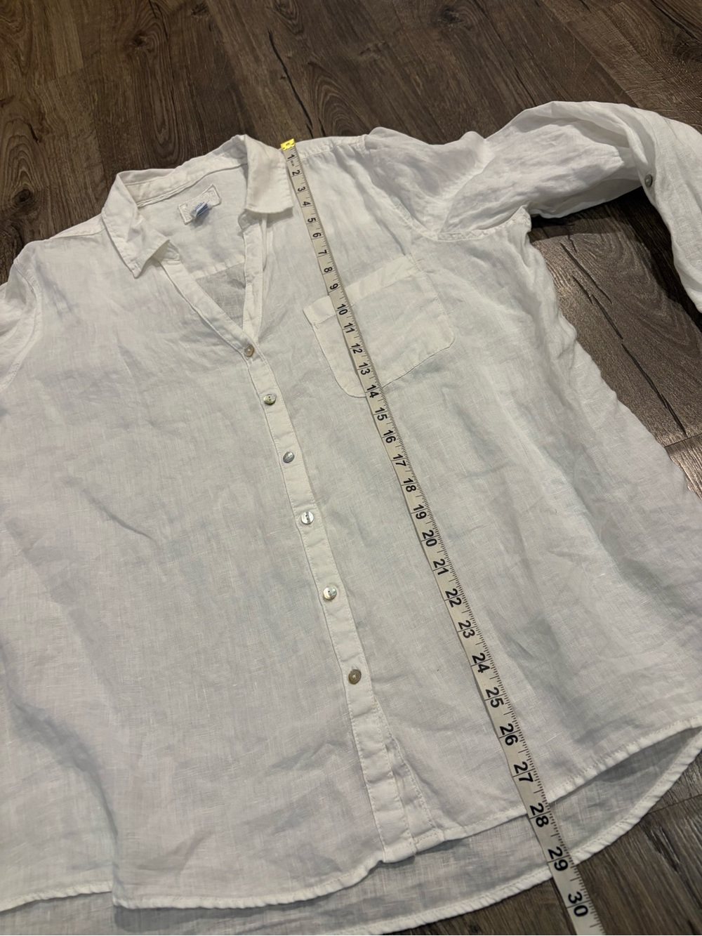 Sigrid Olsen Button Up Blouse Top Linen White Coastal Beachy Preppy Summer XL - Picture 9 of 10